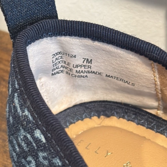 Kelly & Katie flats size 7 blue leopard print and twine accents by sole - Picture 7 of 7